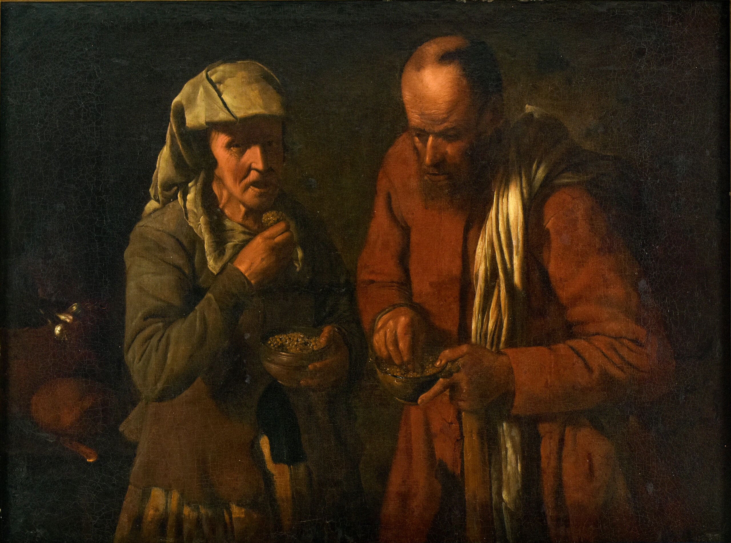 Gemälde, das einen Mann und eine Frau aus dieser Zeit im Departementsmuseum Georges de La Tour darstellt