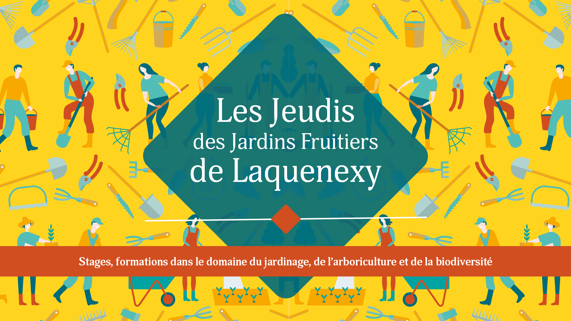 Affiche présentant les jeudis des Jardins Fruitiers de Laquenexy